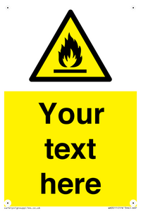 Custom flammable sign